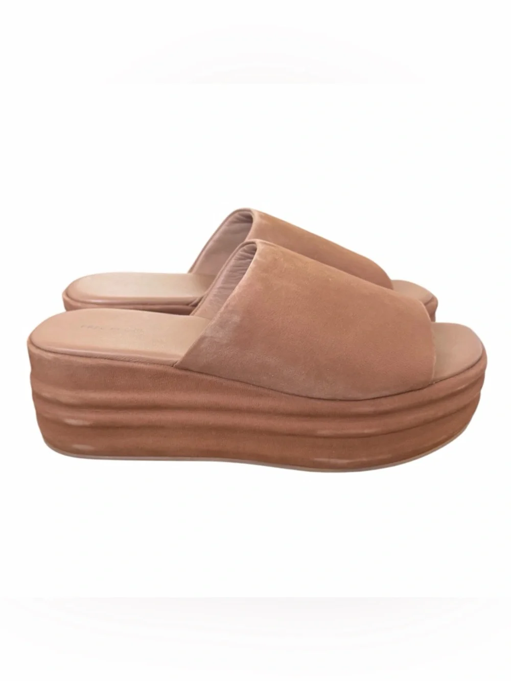 Free People Suede Platform Slide Sandal in Brown